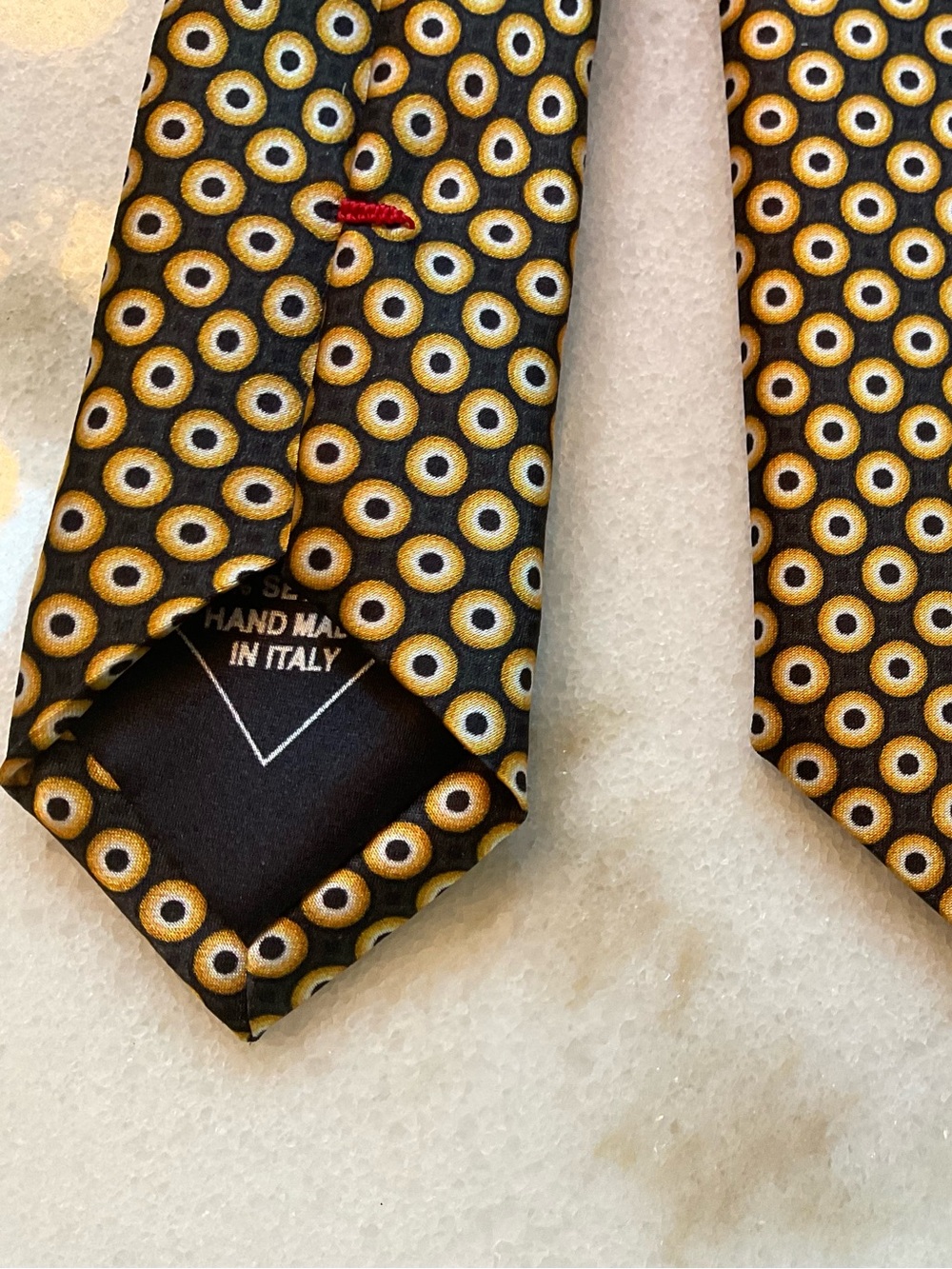 Brioni silk geometric circle tie